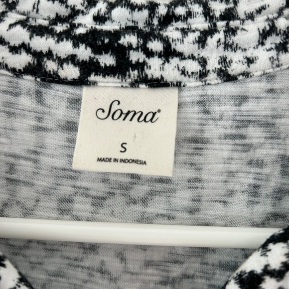 Soma Sleeveless Button Down Top Abstract Print Collared Blouse Small - Picture 2 of 4